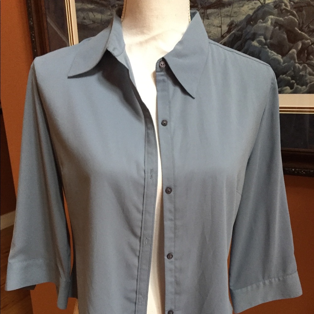Express blue sheer shirt